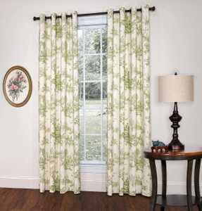 Bouvier Green Grommet Top Curtain Pair - 013864149662