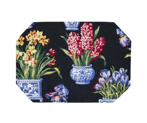 Melanie Black Floral Placemats Set of 4 - 013864139557