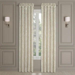 Celine Champagne Lined Rod Pocket Curtain Pair  100W x 84L - 193842160404