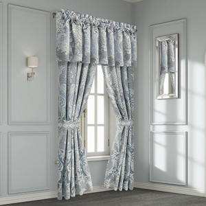 Queensbury Steel Blue Lined Rod Pocket Curtain Pair - 193842164877