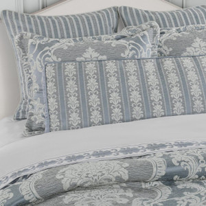 Queensbury Steel Blue Bolster Pillow - 193842164884
