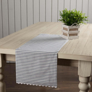 Farmhouse Ticking Blue Runner - 840528172496