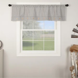Farmhouse Ticking Gray Valance - 840528187889