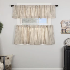 Katie's Vintage Stripe Tier Curtain Pair - 840528192623