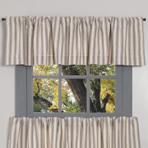 Market Place Gray Ticking Stripe Valance - 840528171482