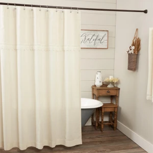 Flax and Lace Shower Curtain - 810055897254