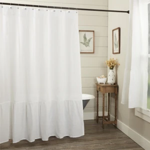 Provincial Linen White Shower Curtain - 840233901640