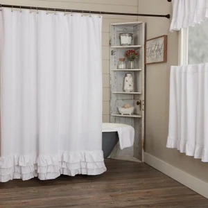Serenity Ruffled Shower Curtain - 840233902616