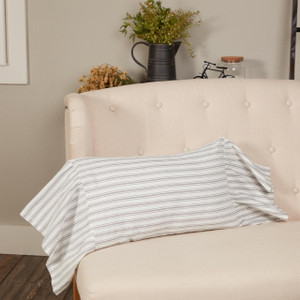 Timeless Ticking Gray Ruffled Pillow Cover - 810055896189