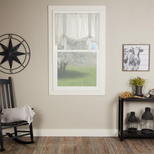 Timeless Ticking Gray Roman Valance - 810055896233