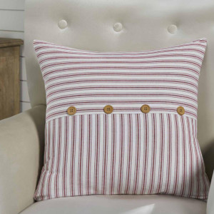 Timeless Ticking Red Button Pillow Cover - 840233912226