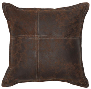 Hudson Garnet Leather Pillow - 650654099112