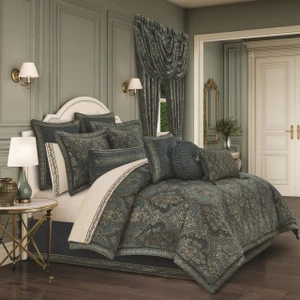Nancy Teal Comforter Set - 193842162958