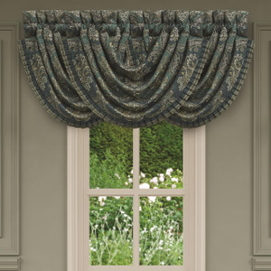 Nancy Teal Waterfall Valance - 193842162996