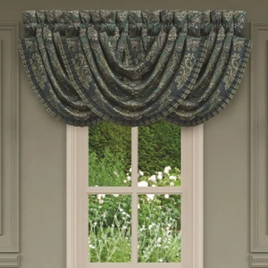 Nancy Teal Waterfall Valance - 193842162996