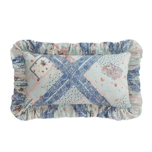 Mirabelle Patchwork Prairie Ruffled Lumbar Pillow - 840118838467
