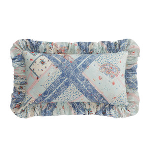 Mirabelle Patchwork Prairie Ruffled Lumbar Pillow - 840118838467