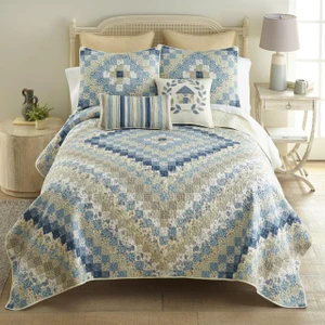 Blue Diamond Quilt Set - 754069680603