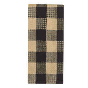 Wicklow Black Check Waffle Dishtowel - 762242021402