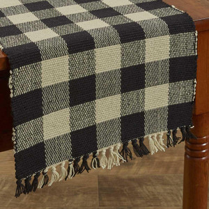 Wicklow Black Check Yarn Table Runner - 762242401235
