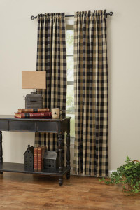 Wicklow Black Check Curtains and Valances - 762242401273