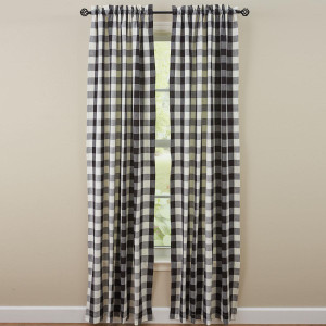 Wicklow Black & Cream Check Curtains and Valances - 762242000247