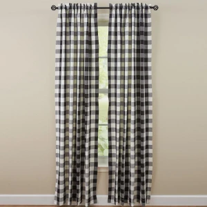 Wicklow Black & Cream Check Curtains and Valances - 762242000247