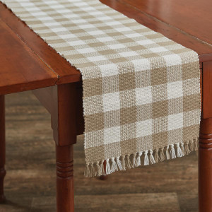 Wicklow Natural Check Yarn Table Runner - 762242015197