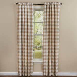 Wicklow Natural Check Curtains and Valances - 762242015210