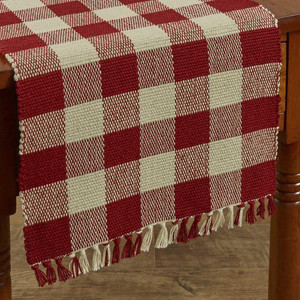 Wicklow Garnet Check Yarn Table Runner - 762242401266