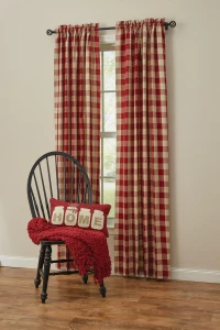 Wicklow Garnet Check Curtains and Valances - 762242401280