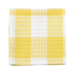 Wicklow Yellow Check Waffle Dishcloth - 762242036475