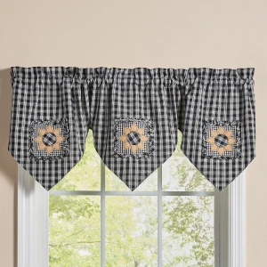 Stafford Sunflower Black & Cream Curtains and Valances - 762242070981