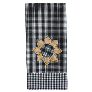 Stafford Sunflower Black & Cream Dishtowel - 762242070899