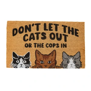 Persimmon Don't Let The Cats Out Doormat - 762242085459