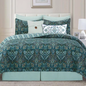 Bailey Blue Quilt Set - 008246716877