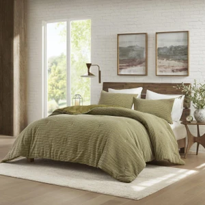 Lyon Waffle Washed Comforter Set - 022164515572