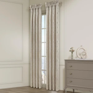 Viola Ivory Lined Rod Pocket Curtain Pair - 193842167601