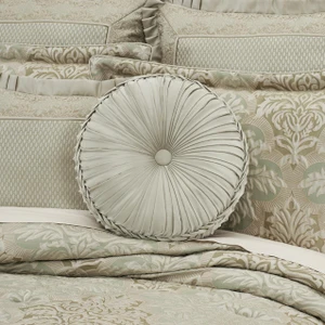 Anastasia Aqua Tufted Round Pillow - 193842168462