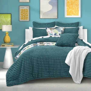 JQueen Darby Teal King Comforter Set