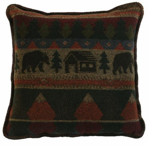 Cabin Bear 20" Square  Pillow - 650654051974