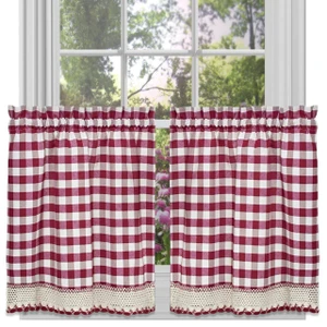 Buffalo Check Curtains & Kitchen Tier Sets -
