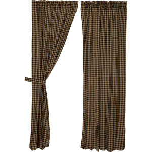 Black Check Curtains - 840528110924