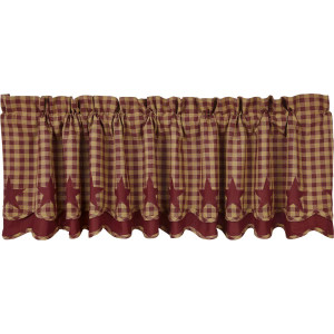 Burgundy Star Layered Valance - 840528111181