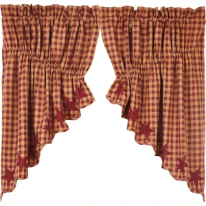 Burgundy Star Prairie Swag Set - 840528111136