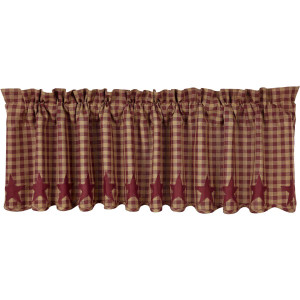 Burgundy Star Valance - 840528111174