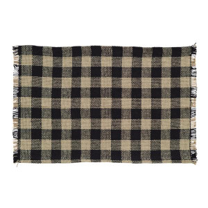 Burlap Black Check Placemat Set - 840528146756