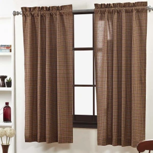 Patriotic Patch Plaid Short Curtains - 841985034204