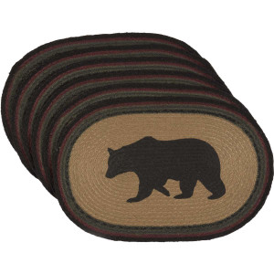 Wyatt Bear Jute Oval Placemat Set - 840528160837