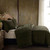 Stella Faux Silk Velvet Fern Green Bedding Collection -